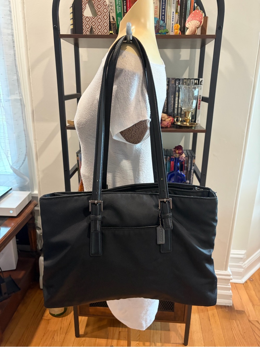 Vintage Coach Black Nylon Mercer Tote / Diaper Bag - 5419